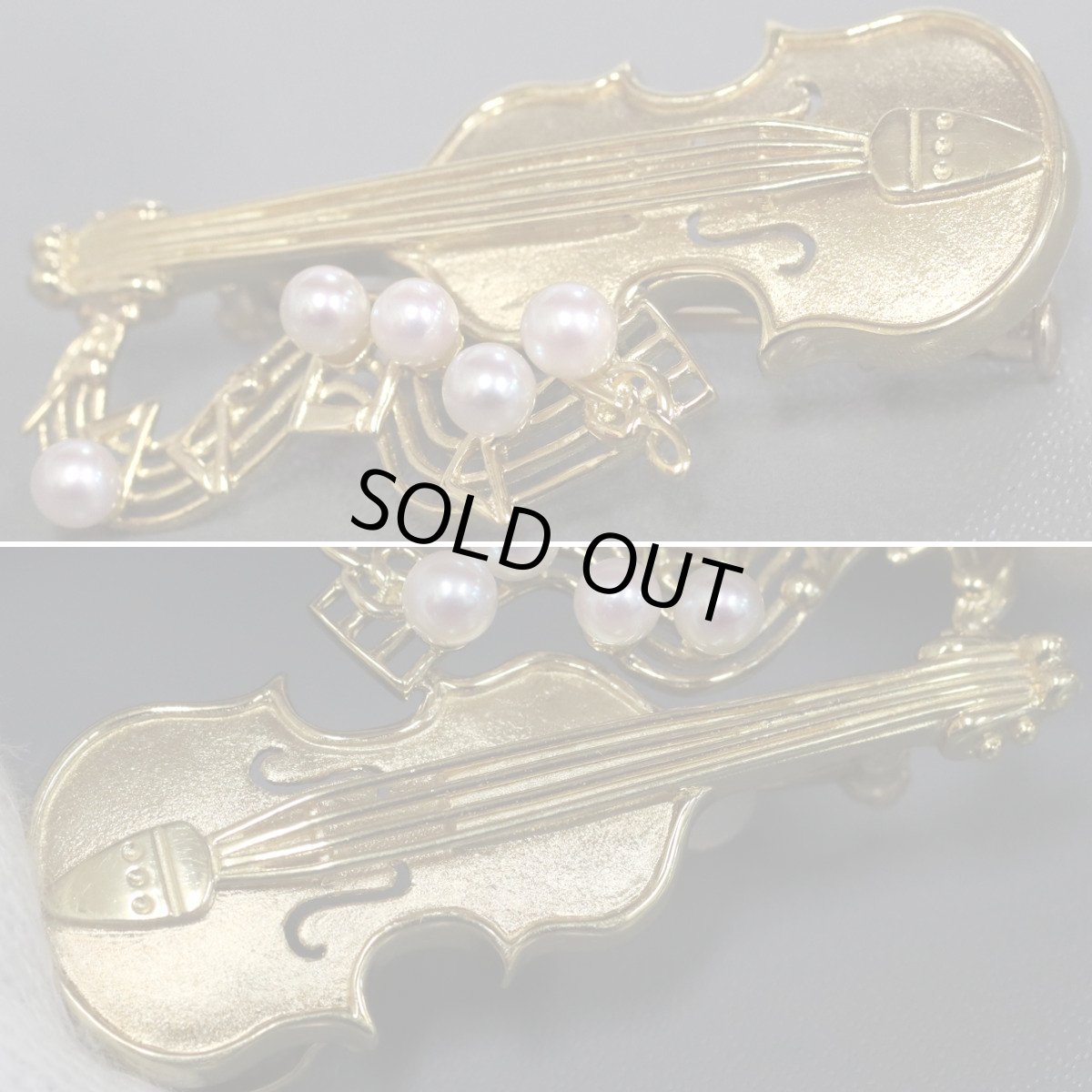 画像3: K18パールブローチ/ペンダントトップ ヴァイオリンモチーフ 7.0g (3)