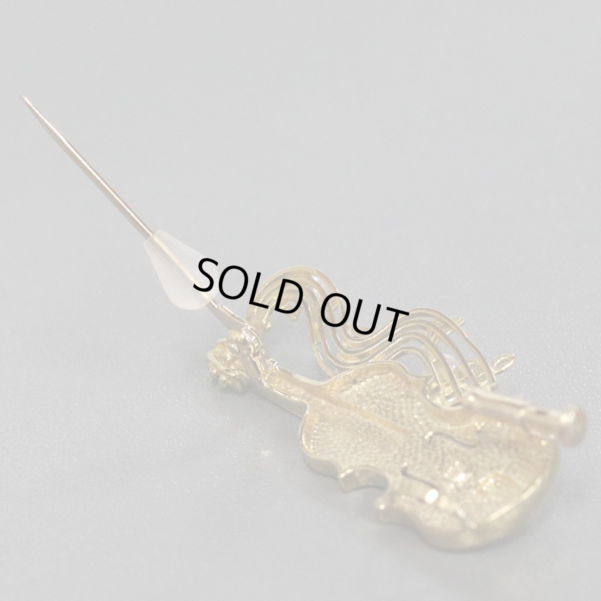 画像6: K18パールブローチ/ペンダントトップ ヴァイオリンモチーフ 7.0g (6)