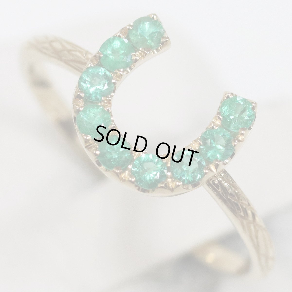 画像4: Au750エメラルドリング ホースシューモチーフ E0.224 1.6g #11 (4)