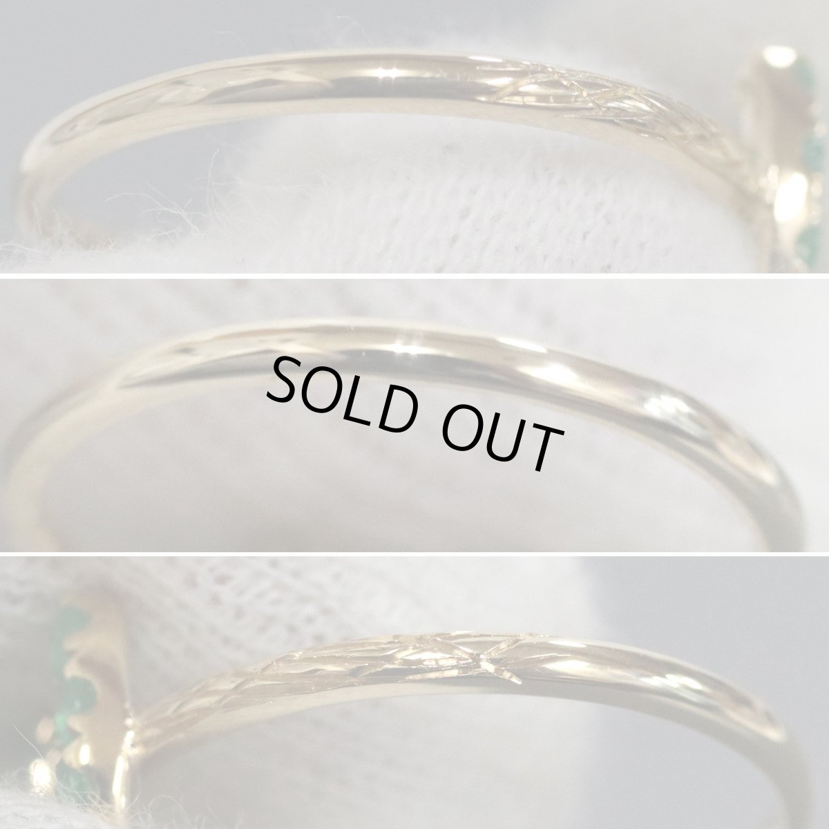 画像6: Au750エメラルドリング ホースシューモチーフ E0.224 1.6g #11 (6)