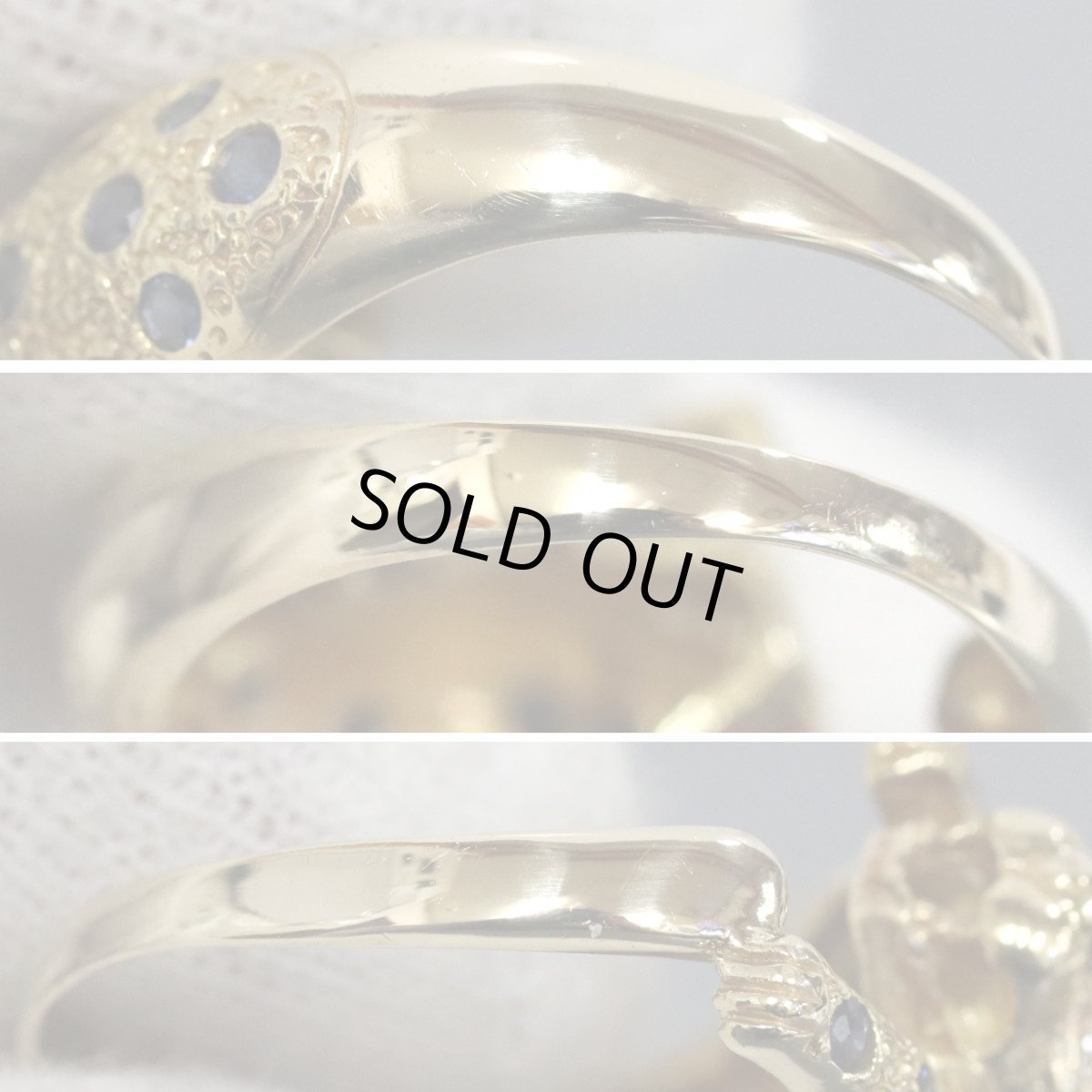 画像6: K18サファイアダイヤモンドリング パンサーモチーフ S0.70 5.4g #12 (6)