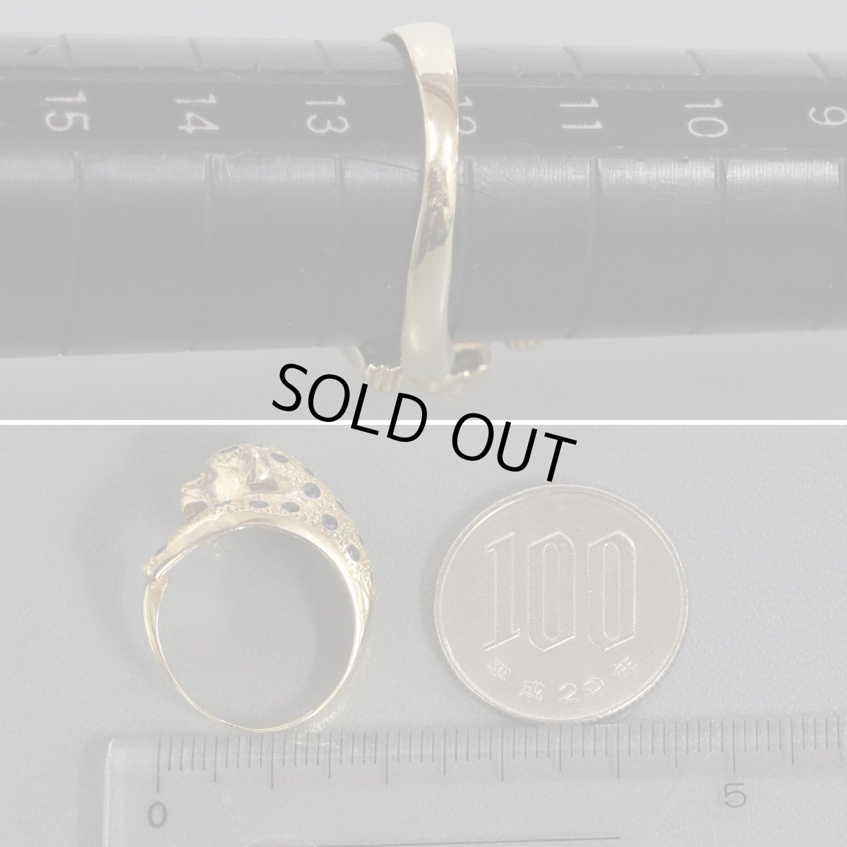 画像8: K18サファイアダイヤモンドリング パンサーモチーフ S0.70 5.4g #12 (8)