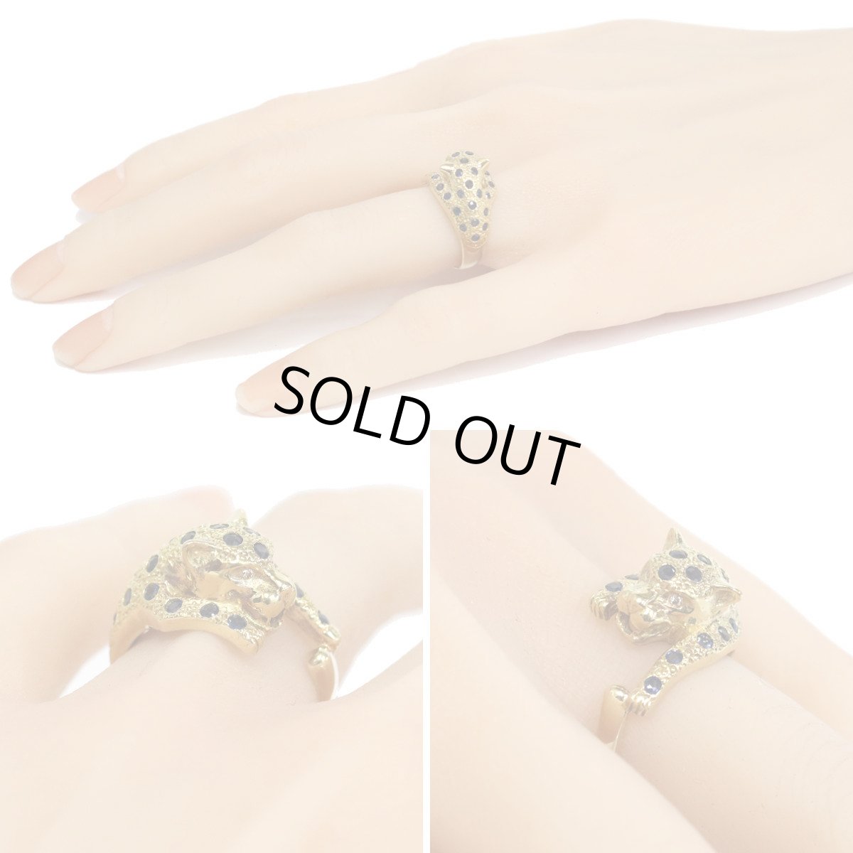 画像9: K18サファイアダイヤモンドリング パンサーモチーフ S0.70 5.4g #12 (9)