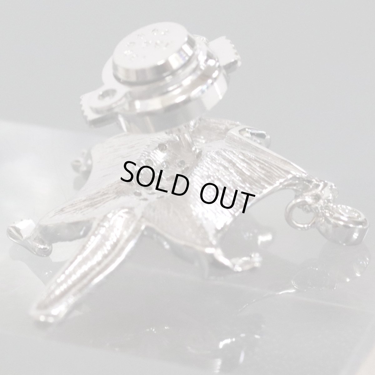 画像5: K18WGダイヤモンドピンブローチ モモンガモチーフ D0.20 4.8g (5)