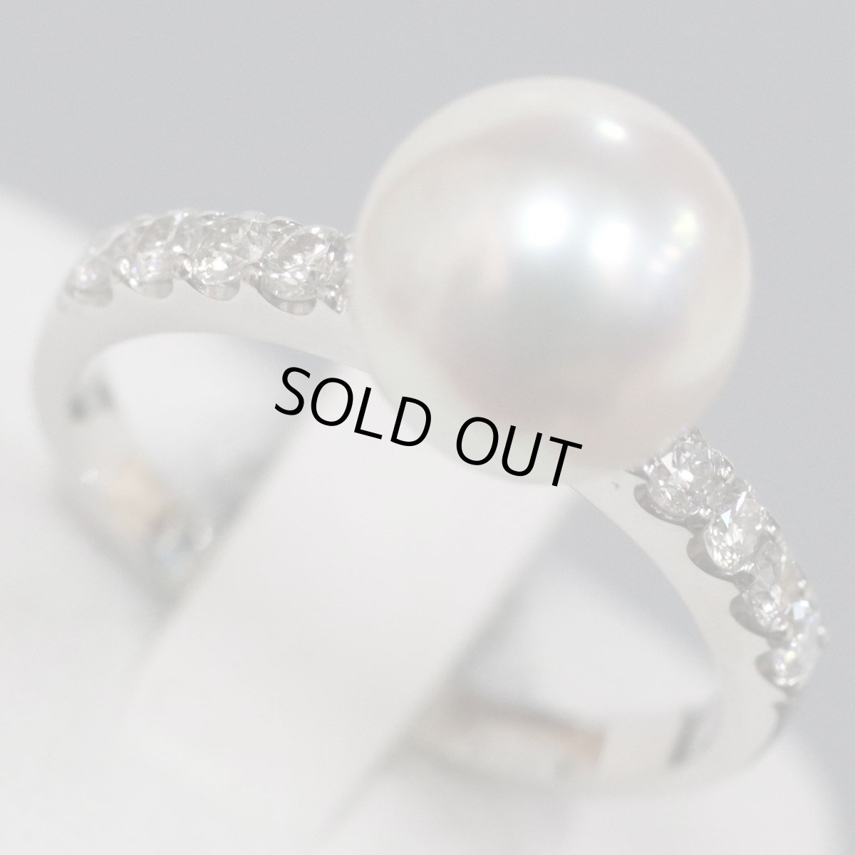 画像3: Pt900パールダイヤモンドリング D0.25 3.6g #11 (3)