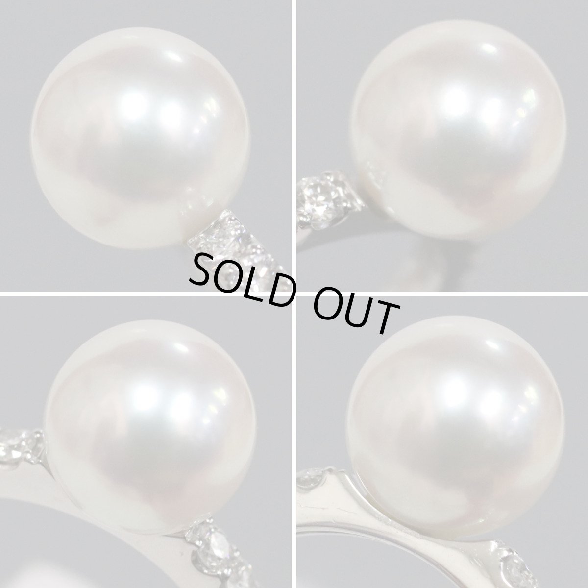 画像4: Pt900パールダイヤモンドリング D0.25 3.6g #11 (4)