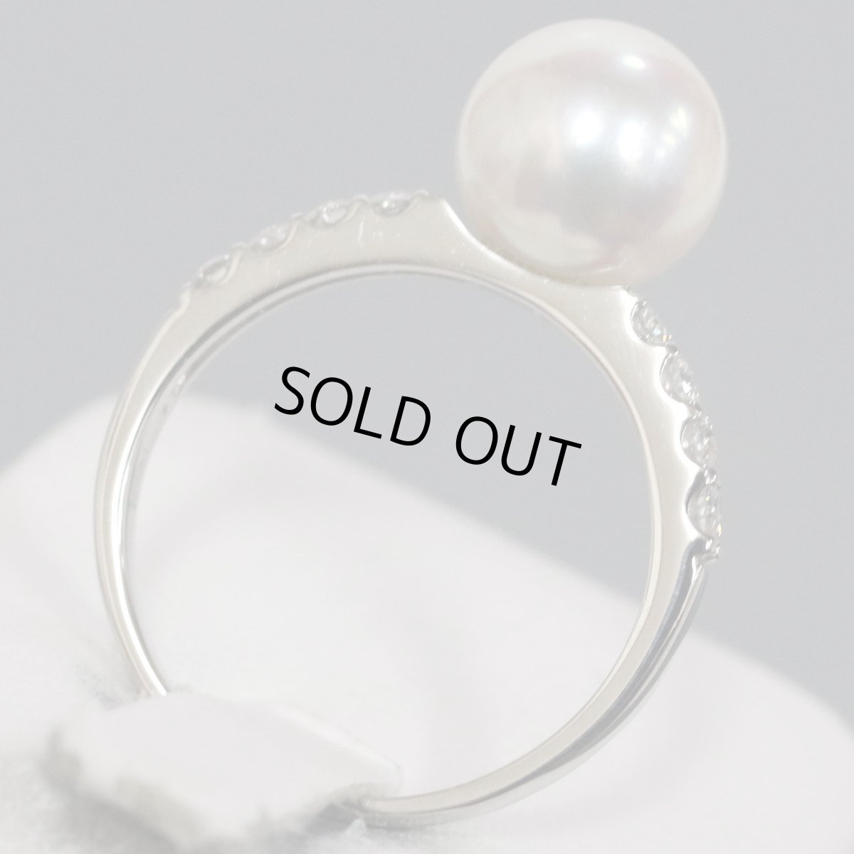 画像5: Pt900パールダイヤモンドリング D0.25 3.6g #11 (5)