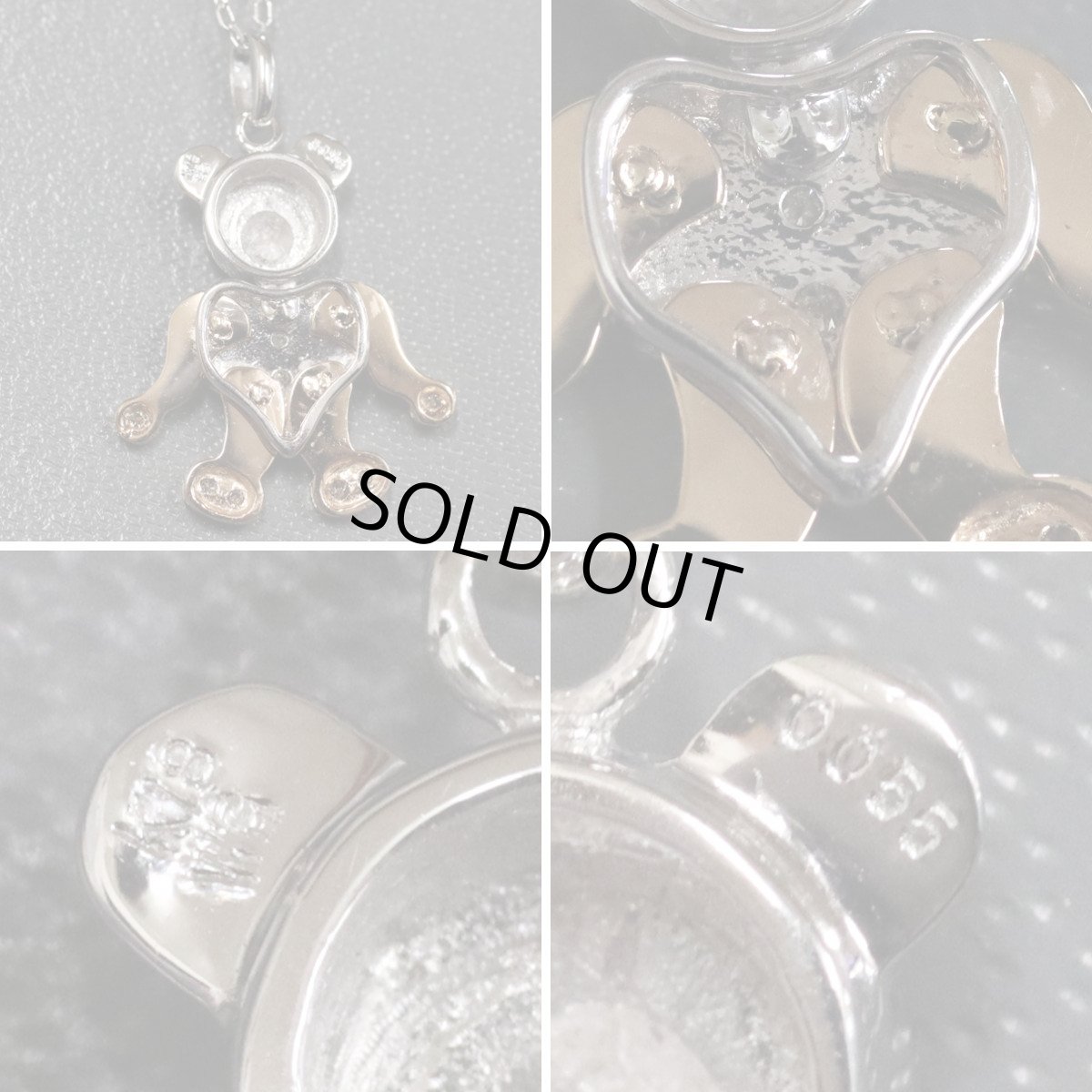 画像5: K18WGダイヤモンドペンダント ベアーモチーフ D0.055 2.3g (5)