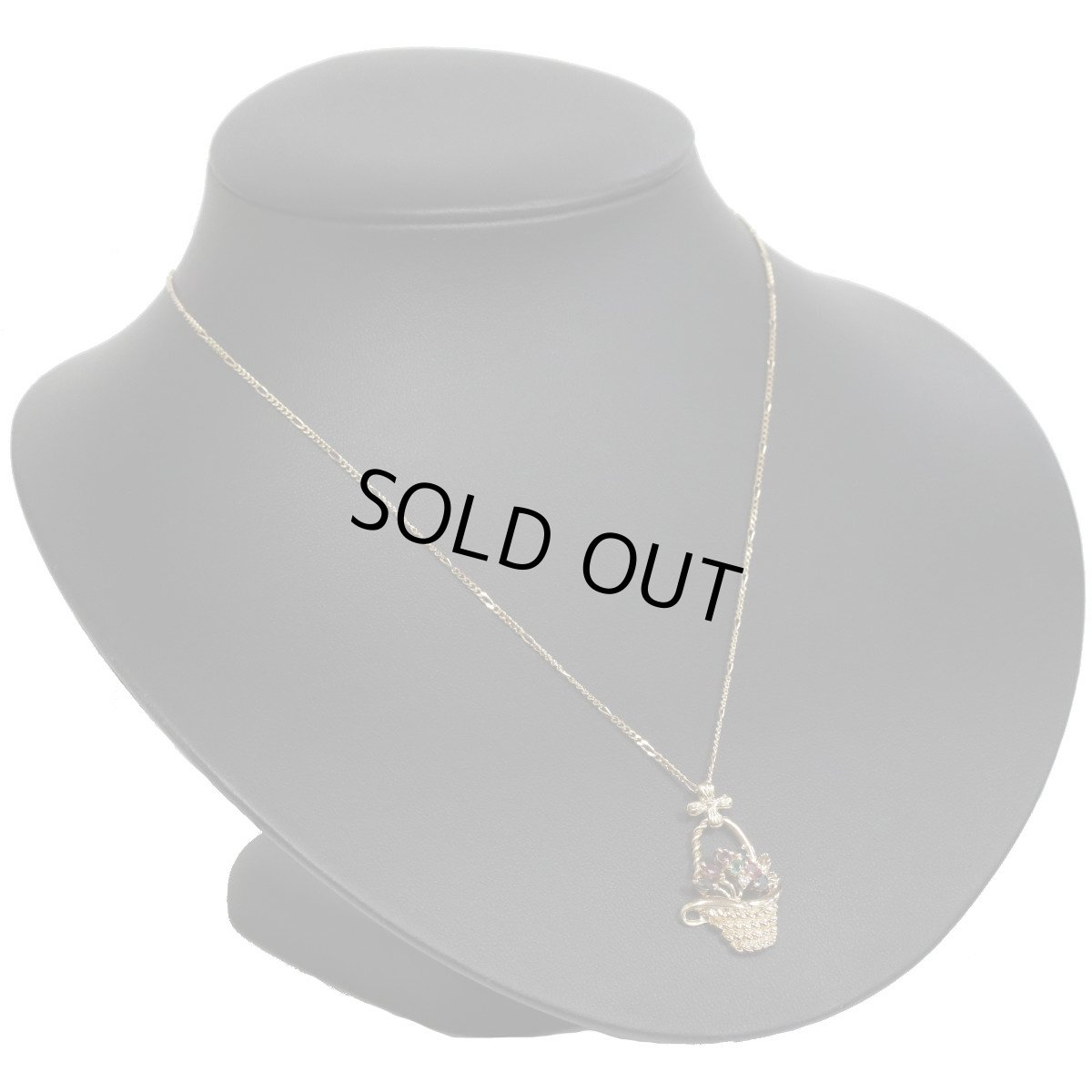 画像7: K18マルチカラーストーンペンダント フラワーバスケットモチーフ R0.25 S0.24 E0.07 D.02 7.4g (7)