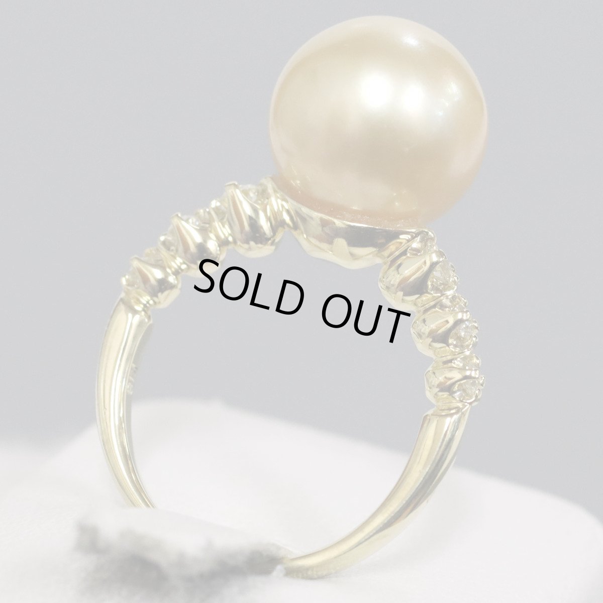 画像3: K18ゴールデンパールダイヤモンドリング D0.23 5.4g #9.5 (3)