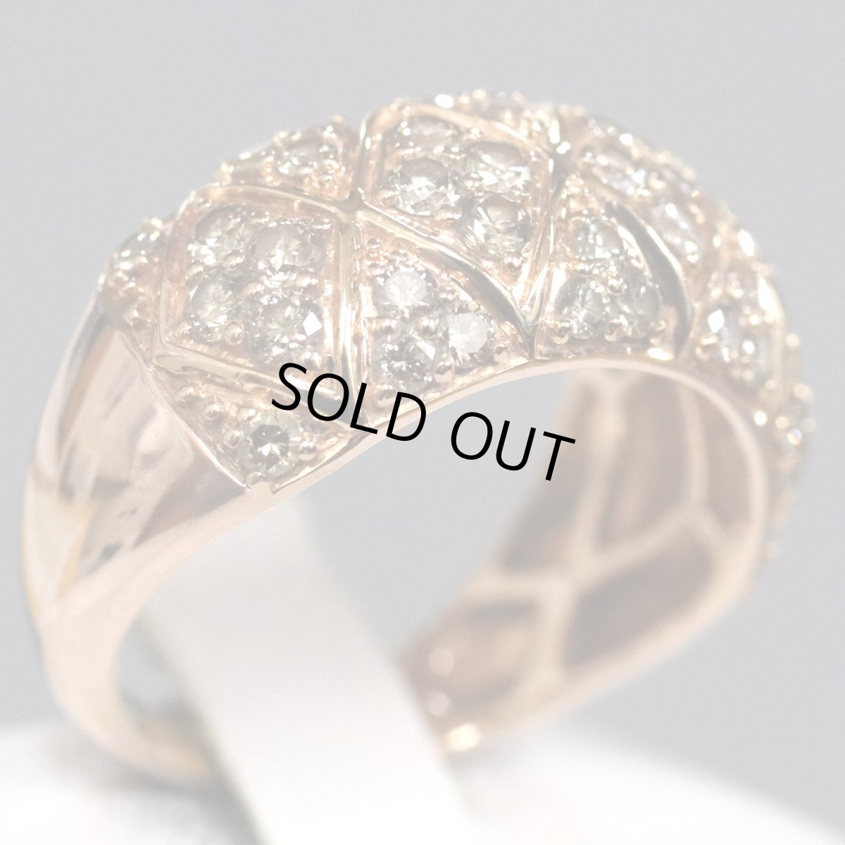 画像1: K18PGブラウンダイヤモンドリング D1.00 4.9g #11 (1)