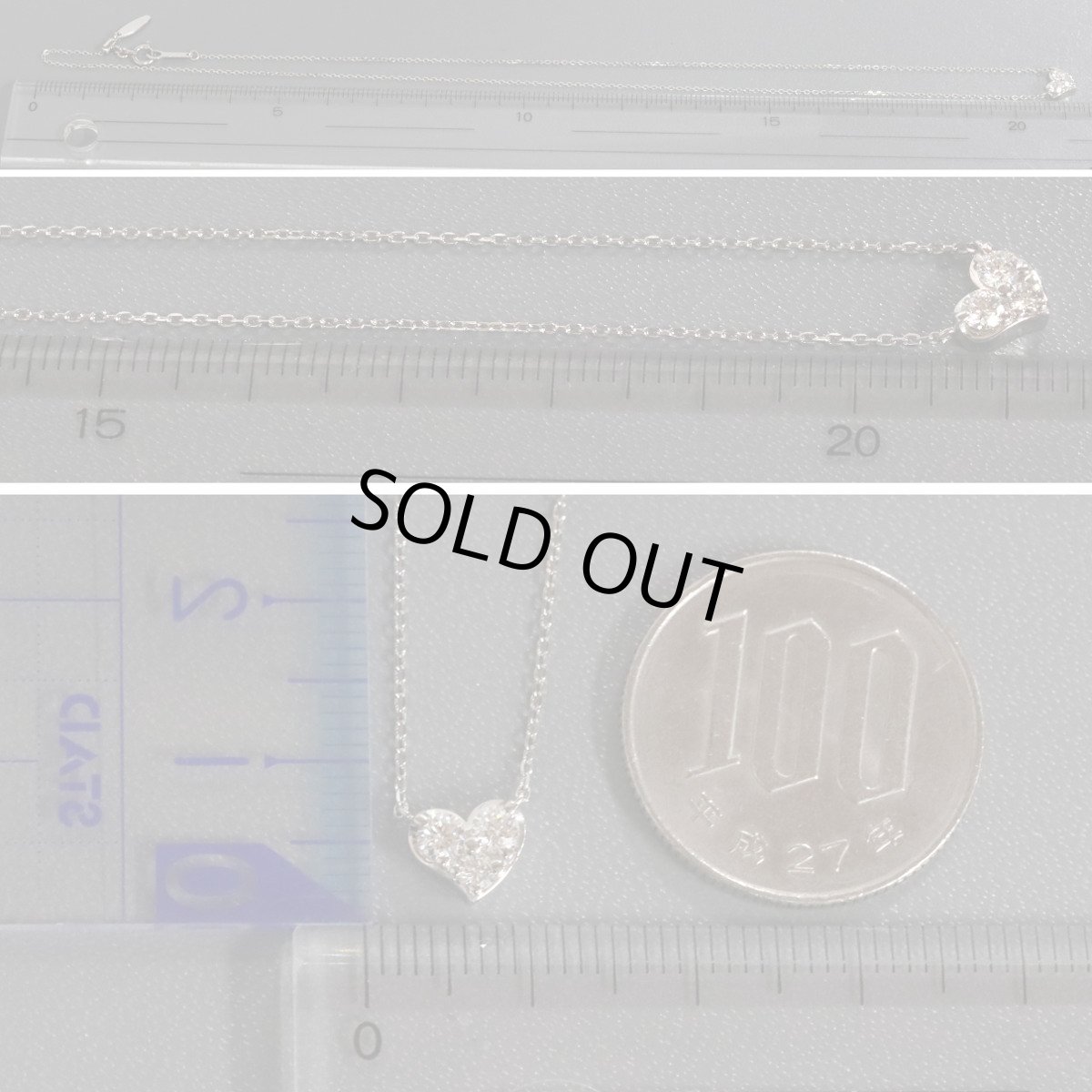 画像9: ヨンドシー Pt850ダイヤモンドネックレス ハートモチーフ D0.250 2.8g (9)