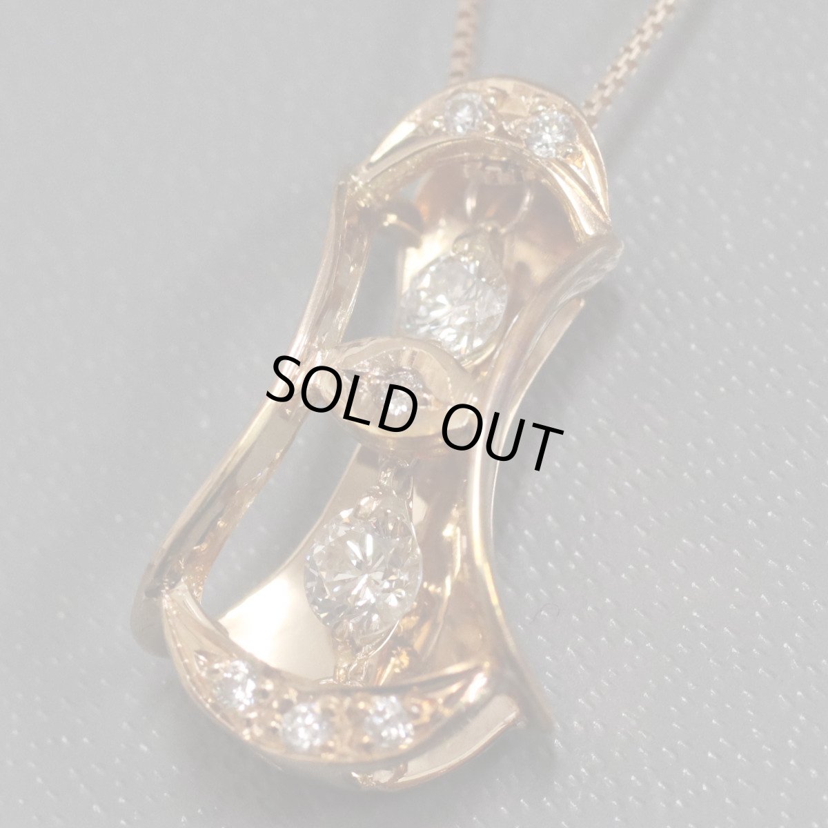 画像1: K18PGダイヤモンドネックレス D0.23 3.1g AJ付44cm 鑑別書 (1)