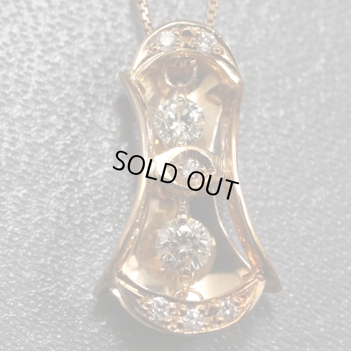 画像2: K18PGダイヤモンドネックレス D0.23 3.1g AJ付44cm 鑑別書 (2)