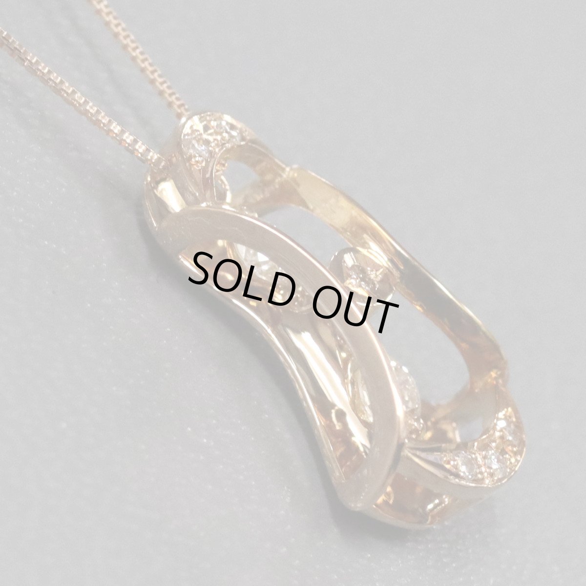 画像3: K18PGダイヤモンドネックレス D0.23 3.1g AJ付44cm 鑑別書 (3)