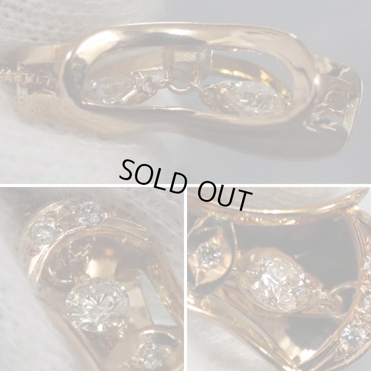 画像4: K18PGダイヤモンドネックレス D0.23 3.1g AJ付44cm 鑑別書 (4)