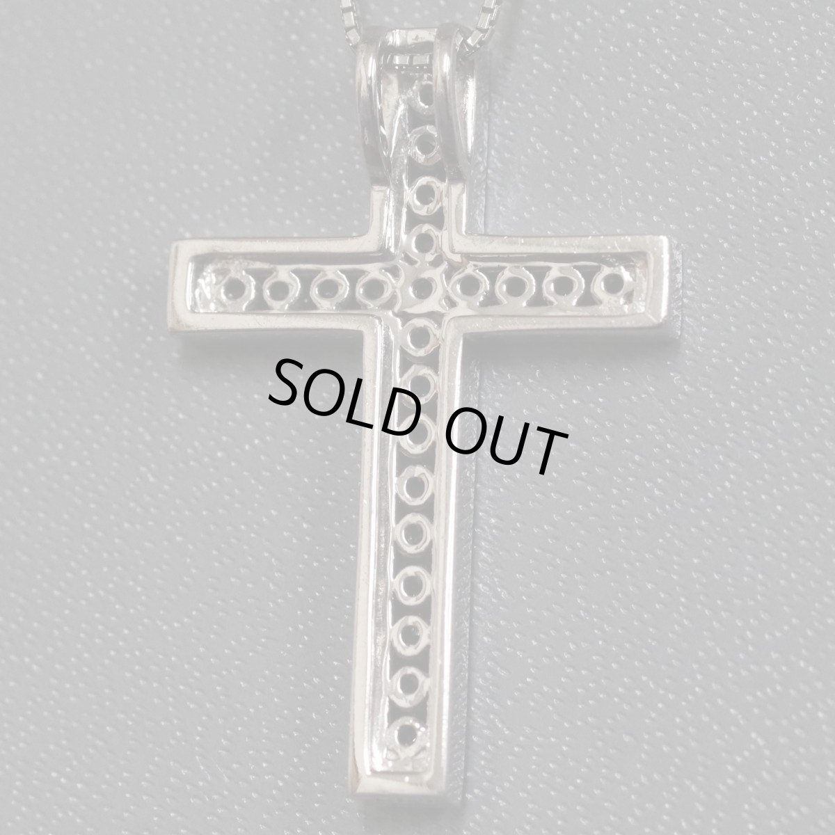 画像5: K18WGブラックダイヤモンドペンダント クロスモチーフ BkD0.57 5.5g (5)