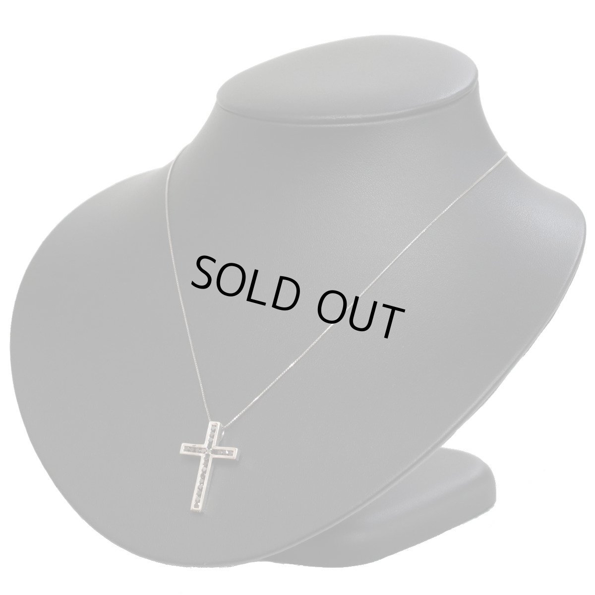 画像6: K18WGブラックダイヤモンドペンダント クロスモチーフ BkD0.57 5.5g (6)