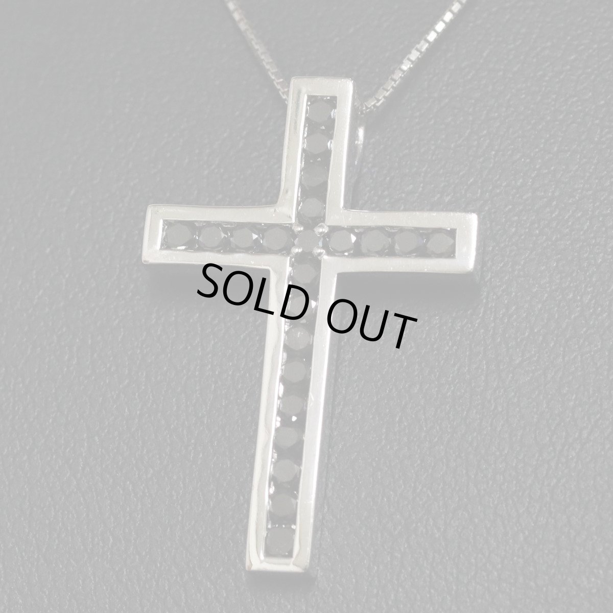 画像7: K18WGブラックダイヤモンドペンダント クロスモチーフ BkD0.57 5.5g (7)