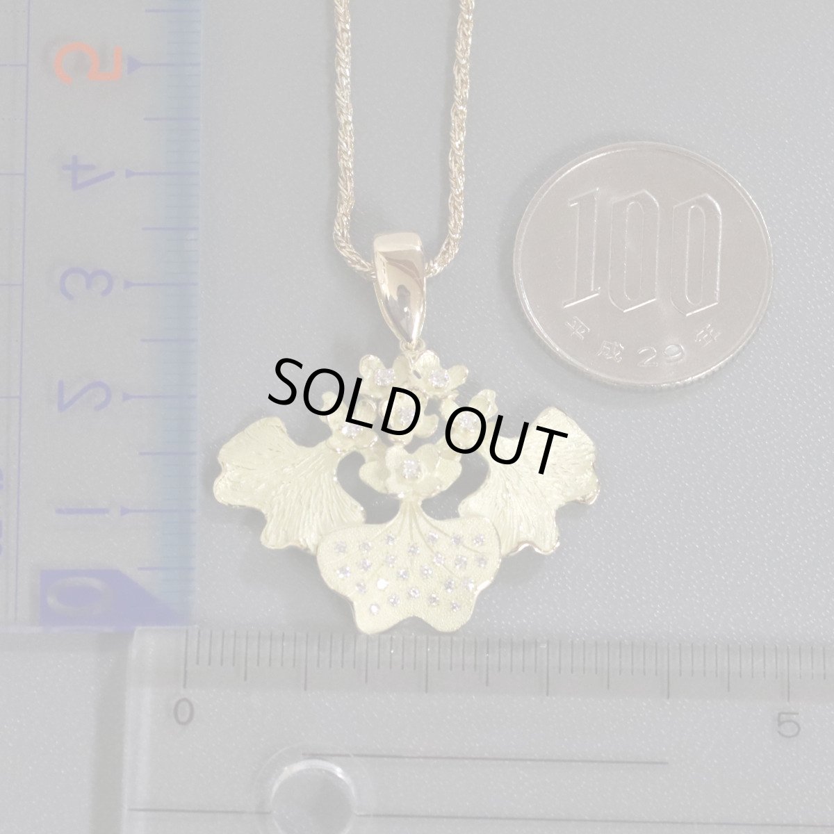 画像10: AKコレクション 750ダイヤモンドペンダント リーフモチーフ D0.27 9.2g 40cm (10)