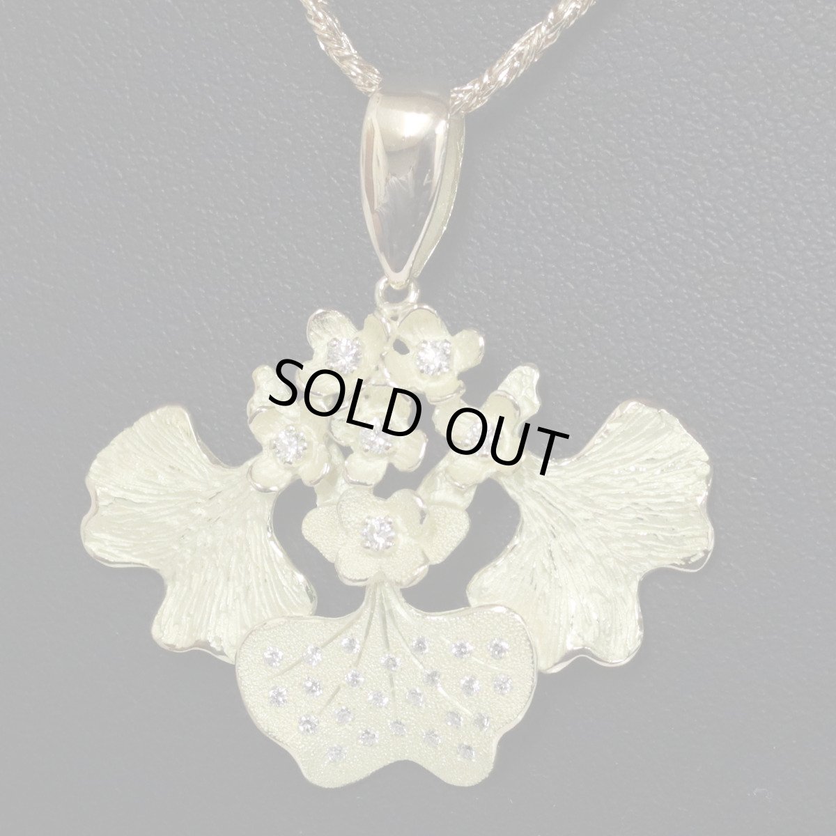 画像7: AKコレクション 750ダイヤモンドペンダント リーフモチーフ D0.27 9.2g 40cm (7)