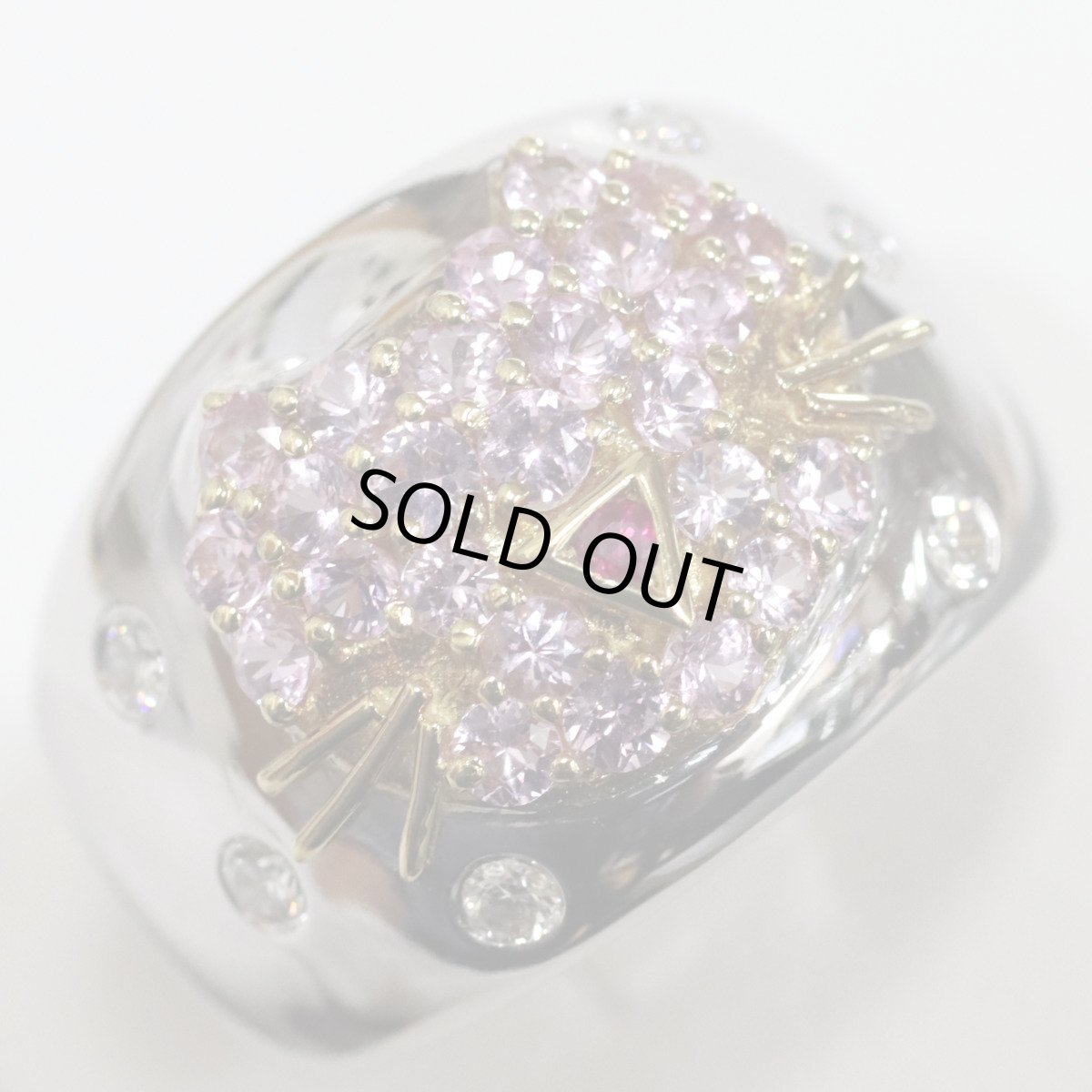 画像3: ポンテヴェキオ 750ピンクサファイアルビーダイヤモンドリング キャットモチーフ PS1.23 R0.03 D0.20 11.5g #13 (3)