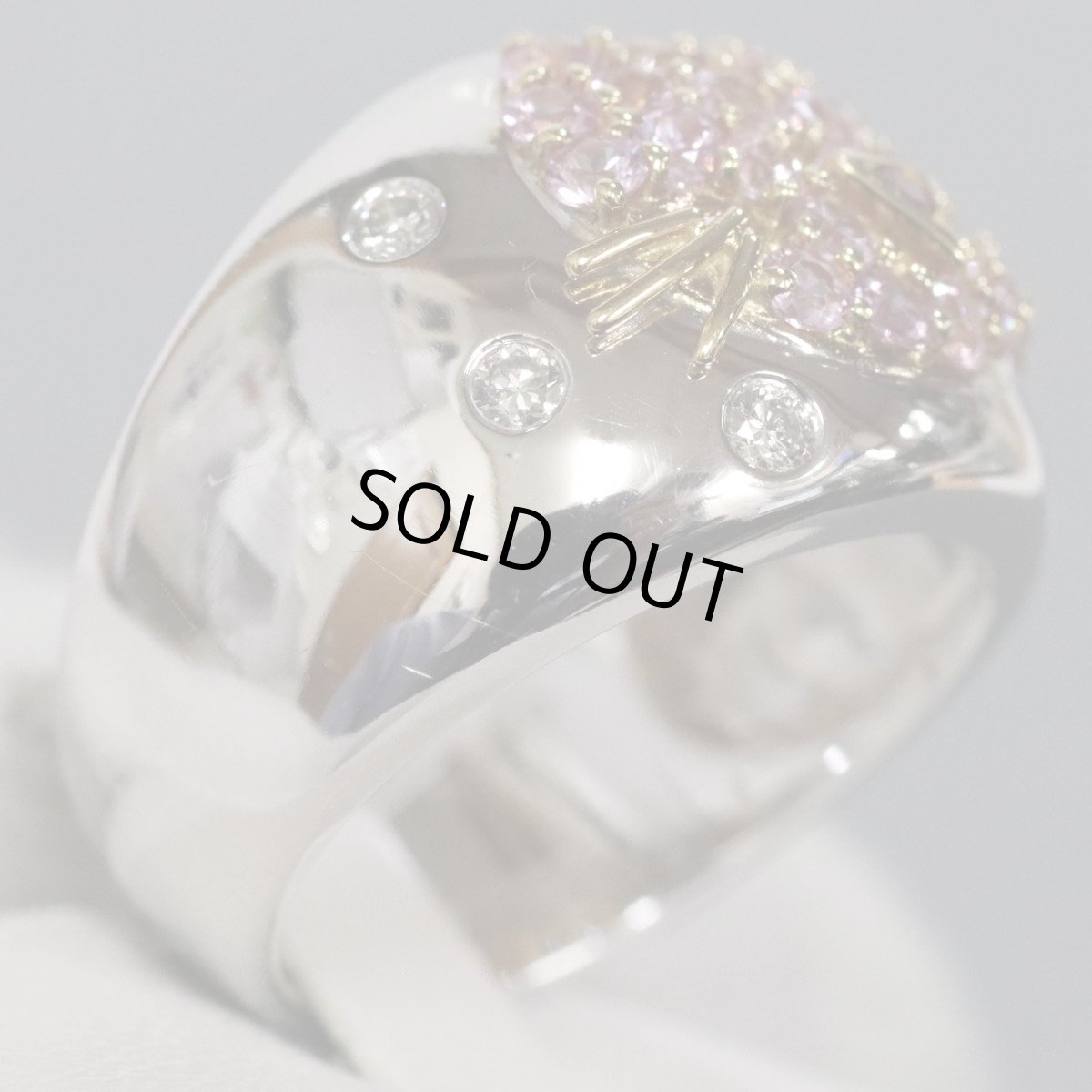 画像4: ポンテヴェキオ 750ピンクサファイアルビーダイヤモンドリング キャットモチーフ PS1.23 R0.03 D0.20 11.5g #13 (4)