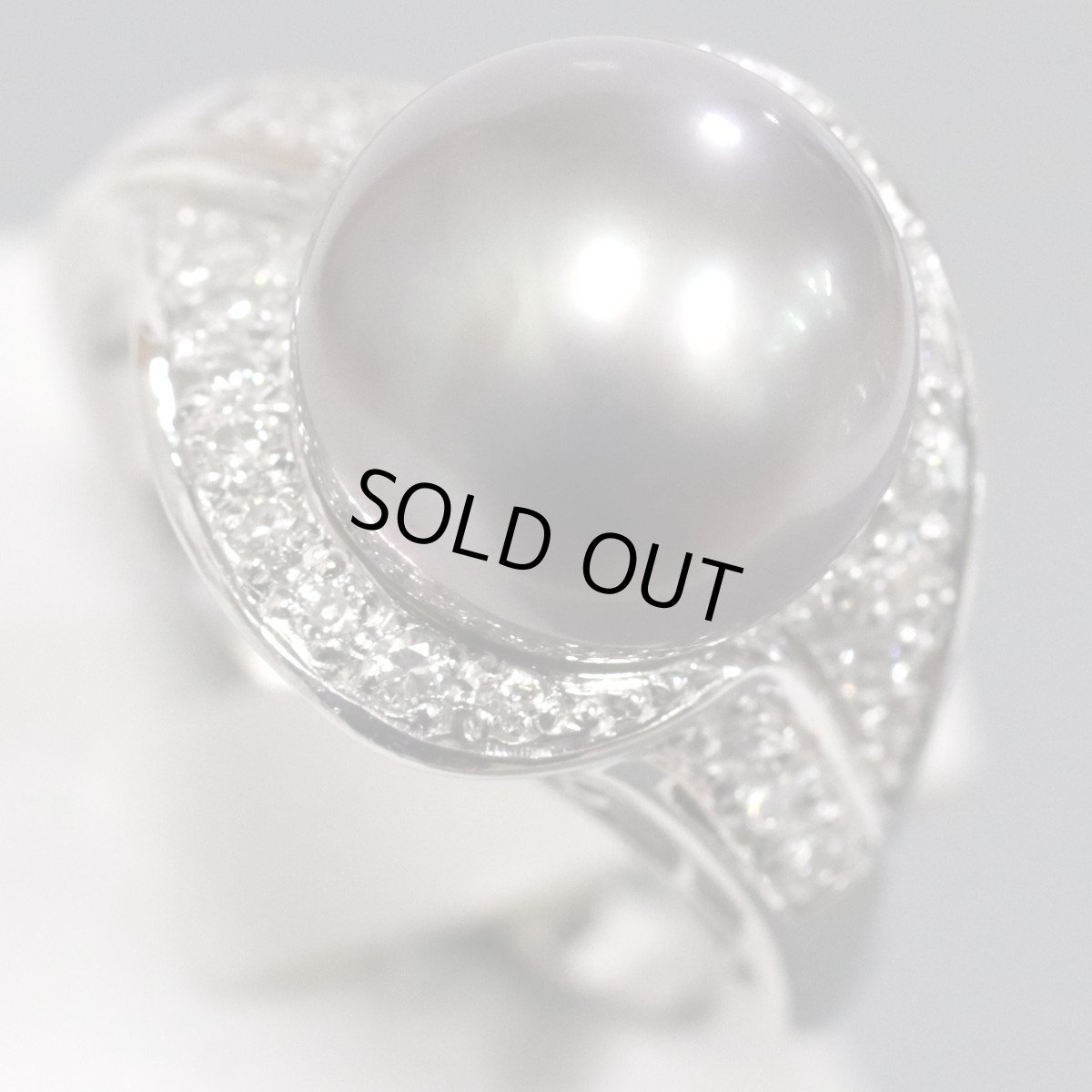 画像3: Pt900ブラックパールダイヤモンドリング D0.28 8.5g #14 (3)