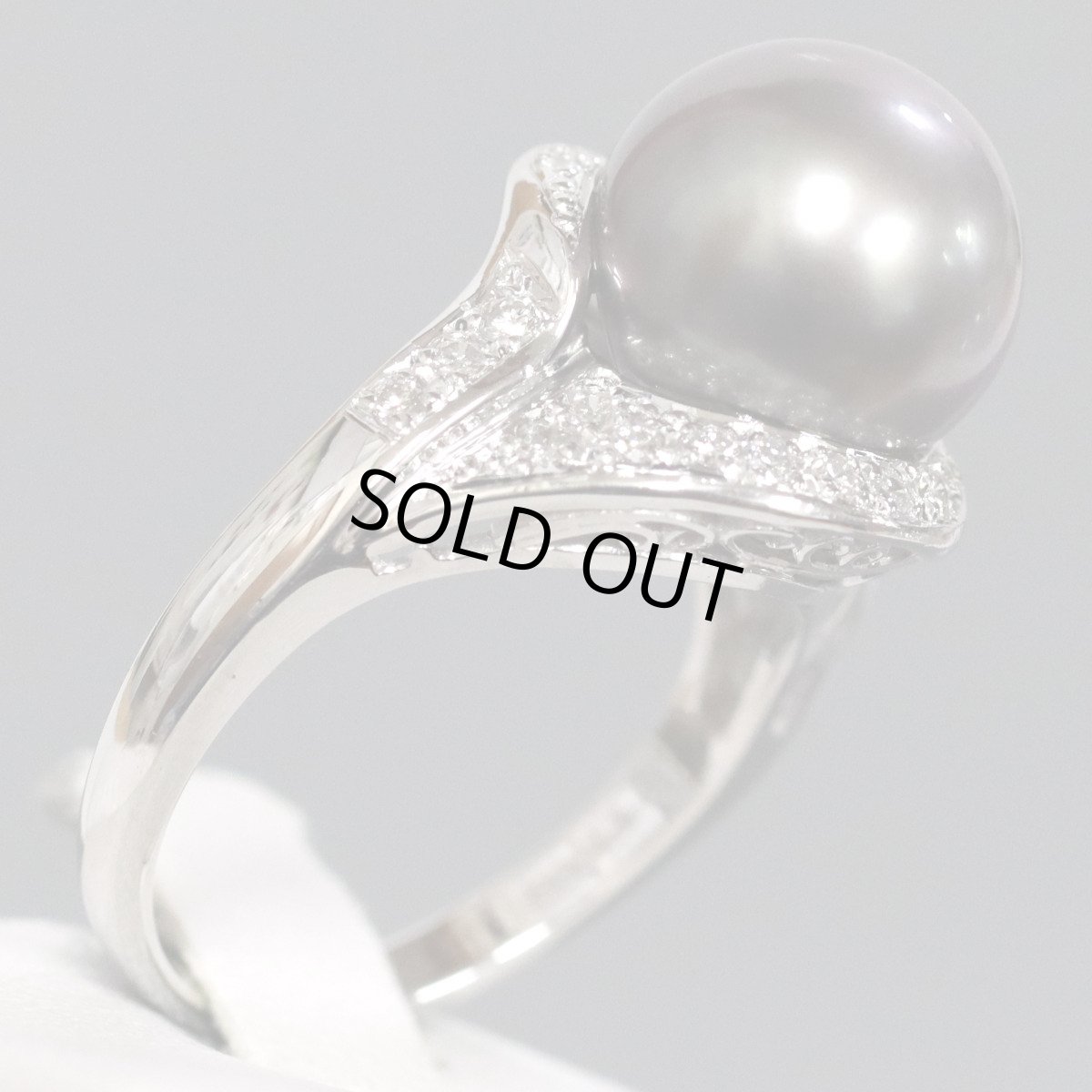 画像4: Pt900ブラックパールダイヤモンドリング D0.28 8.5g #14 (4)