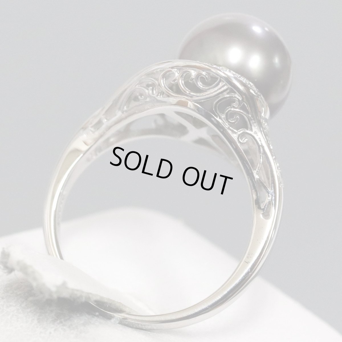 画像5: Pt900ブラックパールダイヤモンドリング D0.28 8.5g #14 (5)