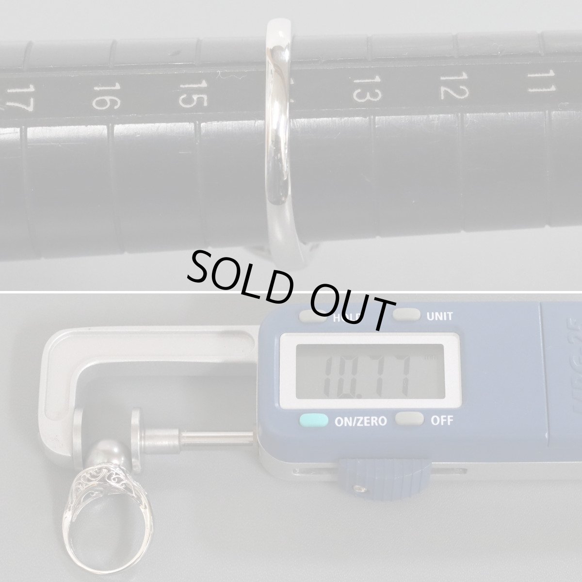 画像8: Pt900ブラックパールダイヤモンドリング D0.28 8.5g #14 (8)