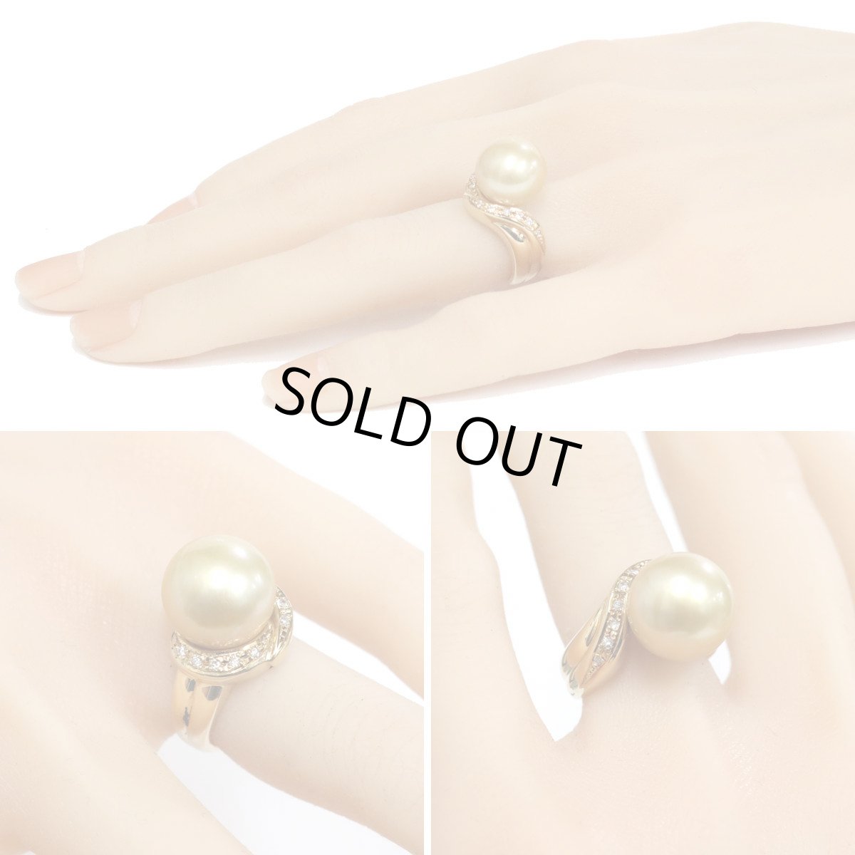 画像10: K18ゴールデンパールダイヤモンドリング D0.11 9.8g #7 (10)