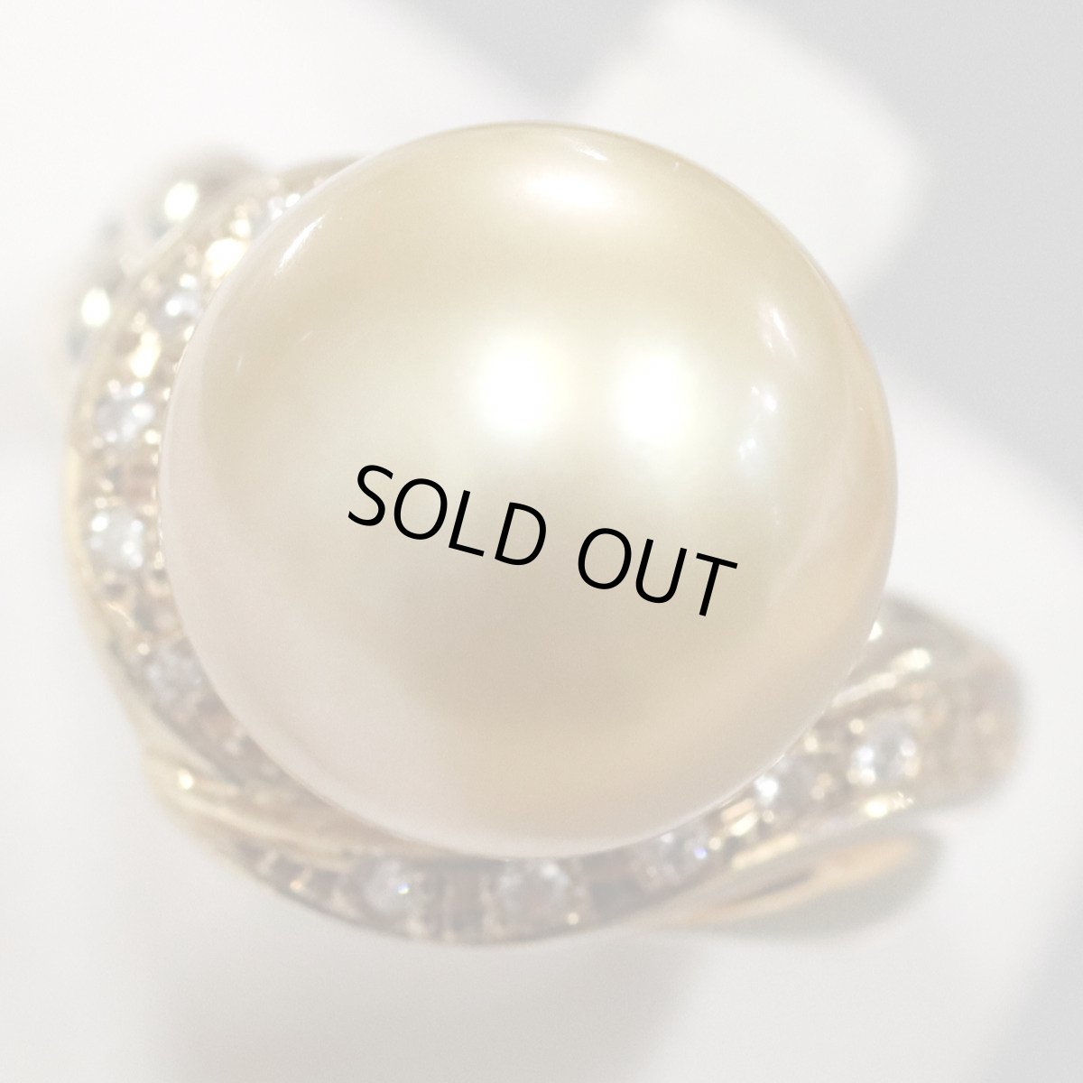 画像3: K18ゴールデンパールダイヤモンドリング D0.11 9.8g #7 (3)