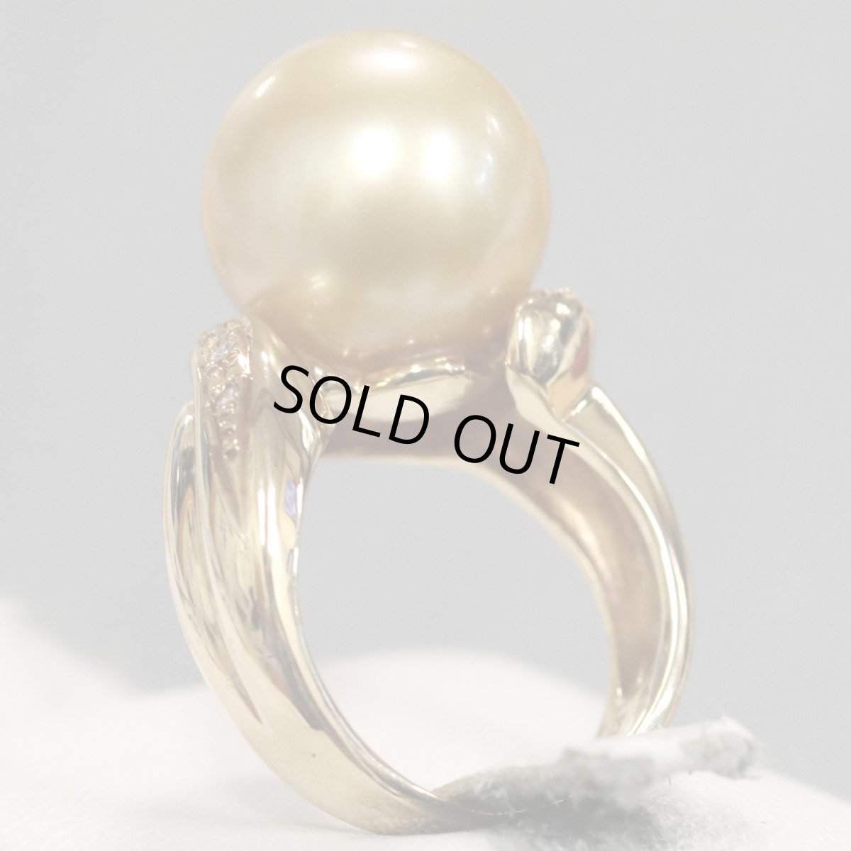 画像4: K18ゴールデンパールダイヤモンドリング D0.11 9.8g #7 (4)