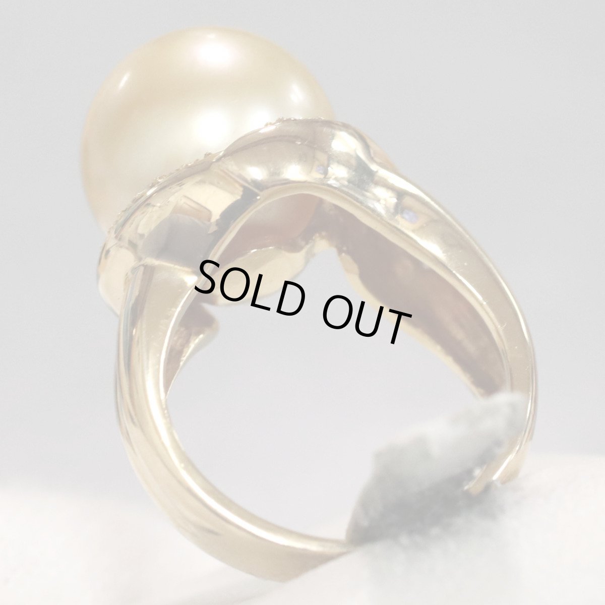 画像5: K18ゴールデンパールダイヤモンドリング D0.11 9.8g #7 (5)