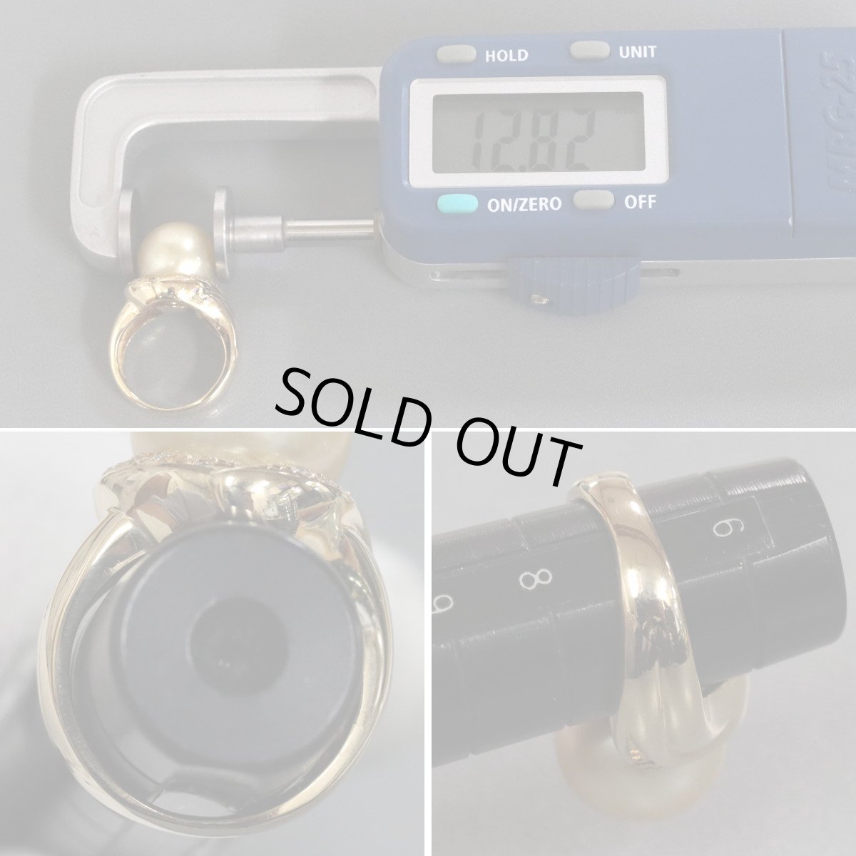 画像8: K18ゴールデンパールダイヤモンドリング D0.11 9.8g #7 (8)