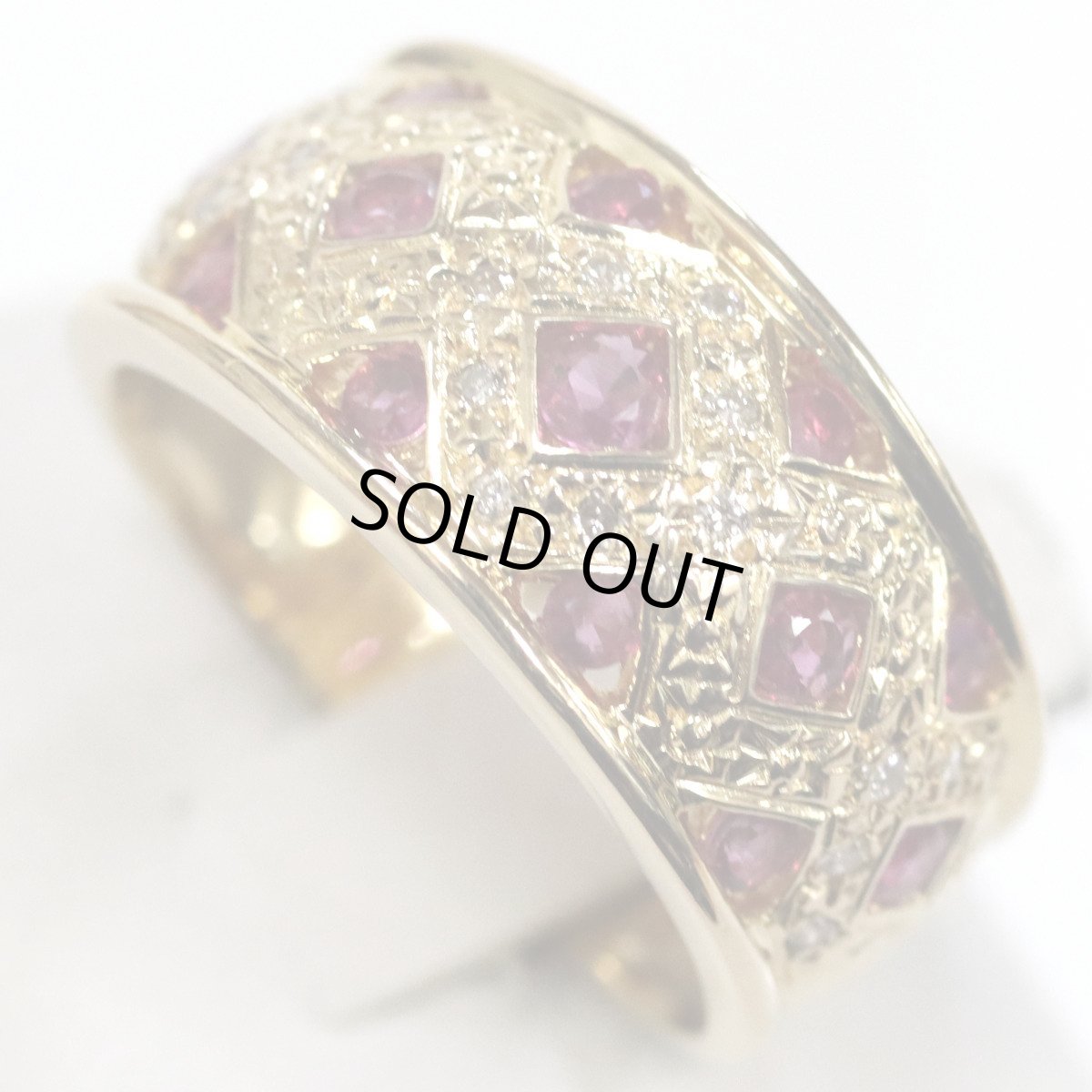 画像3: K18ルビーダイヤモンドリング R0.53 D0.09 6.1g #9 (3)