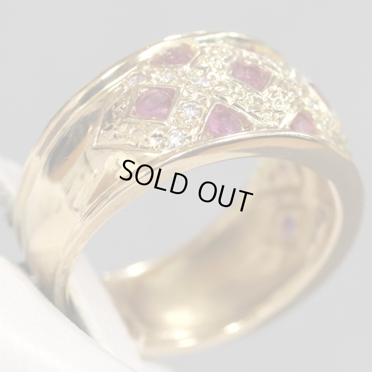 画像4: K18ルビーダイヤモンドリング R0.53 D0.09 6.1g #9 (4)