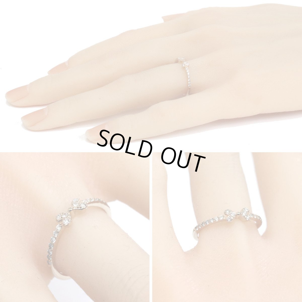 画像10: K18PGダイヤモンドリング リボンモチーフ D0.20 2.0g #14 (10)