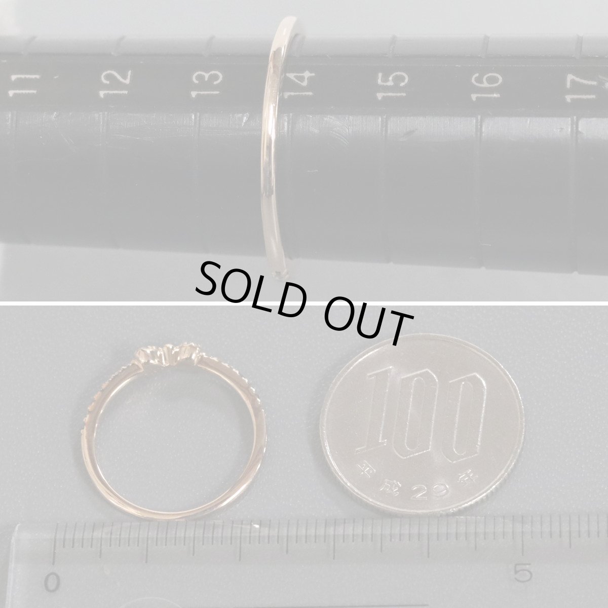 画像8: K18PGダイヤモンドリング リボンモチーフ D0.20 2.0g #14 (8)