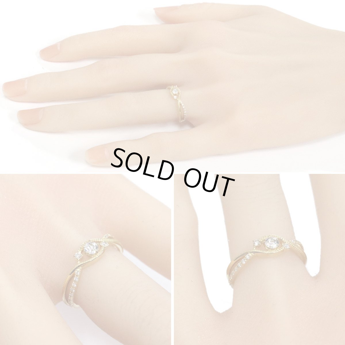 画像10: ウィッシュアポンアスター K18ダイヤモンドリング D0.13 D0.09 #11 (10)