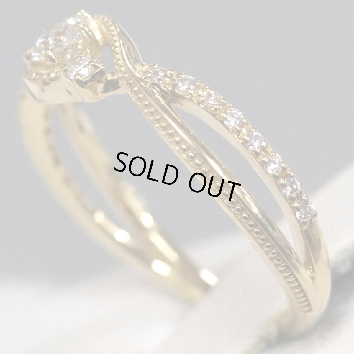 画像2: ウィッシュアポンアスター K18ダイヤモンドリング D0.13 D0.09 #11 (2)