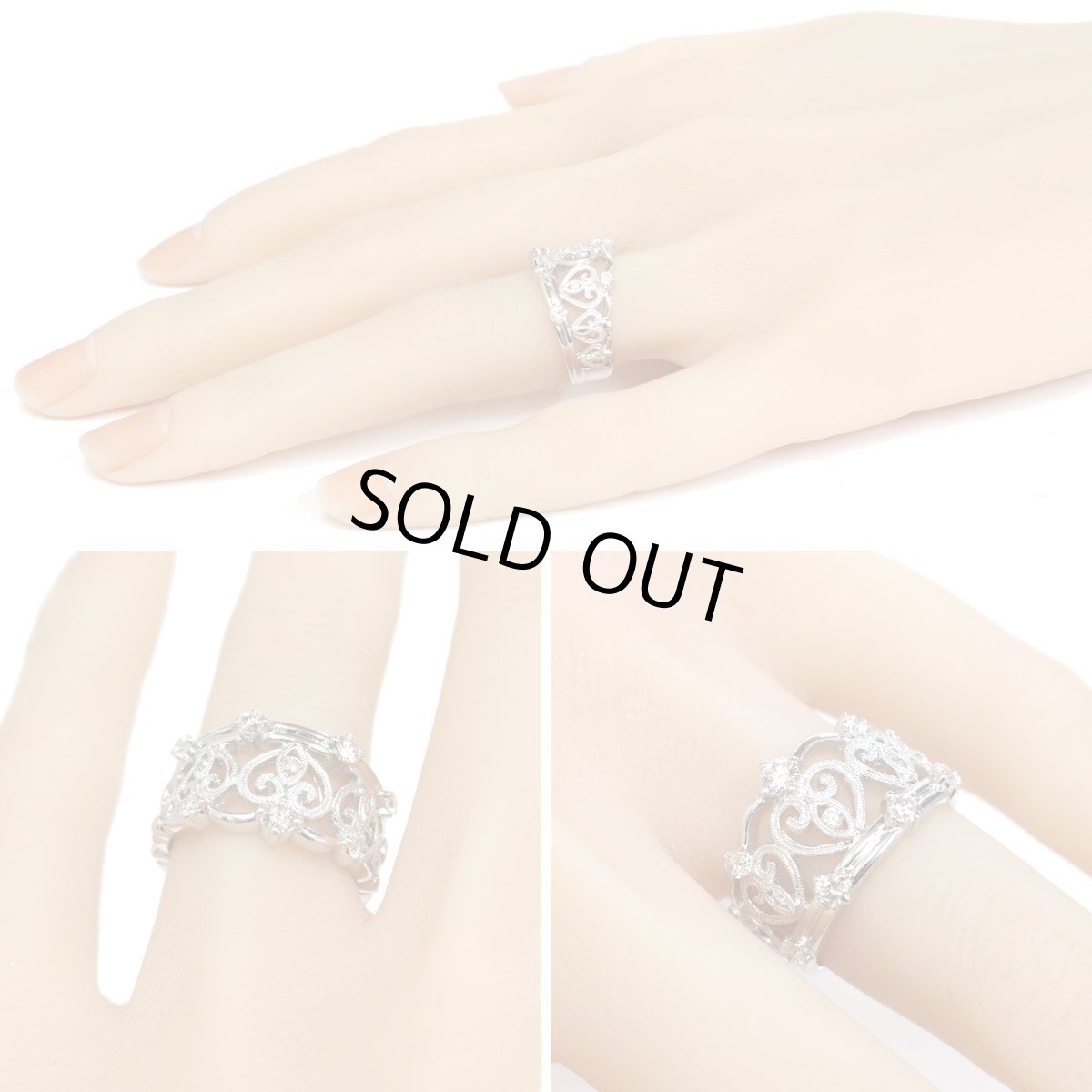 画像10: K18WGダイヤモンドリング D0.51 7.8g #12 ホワイトゴールド (10)