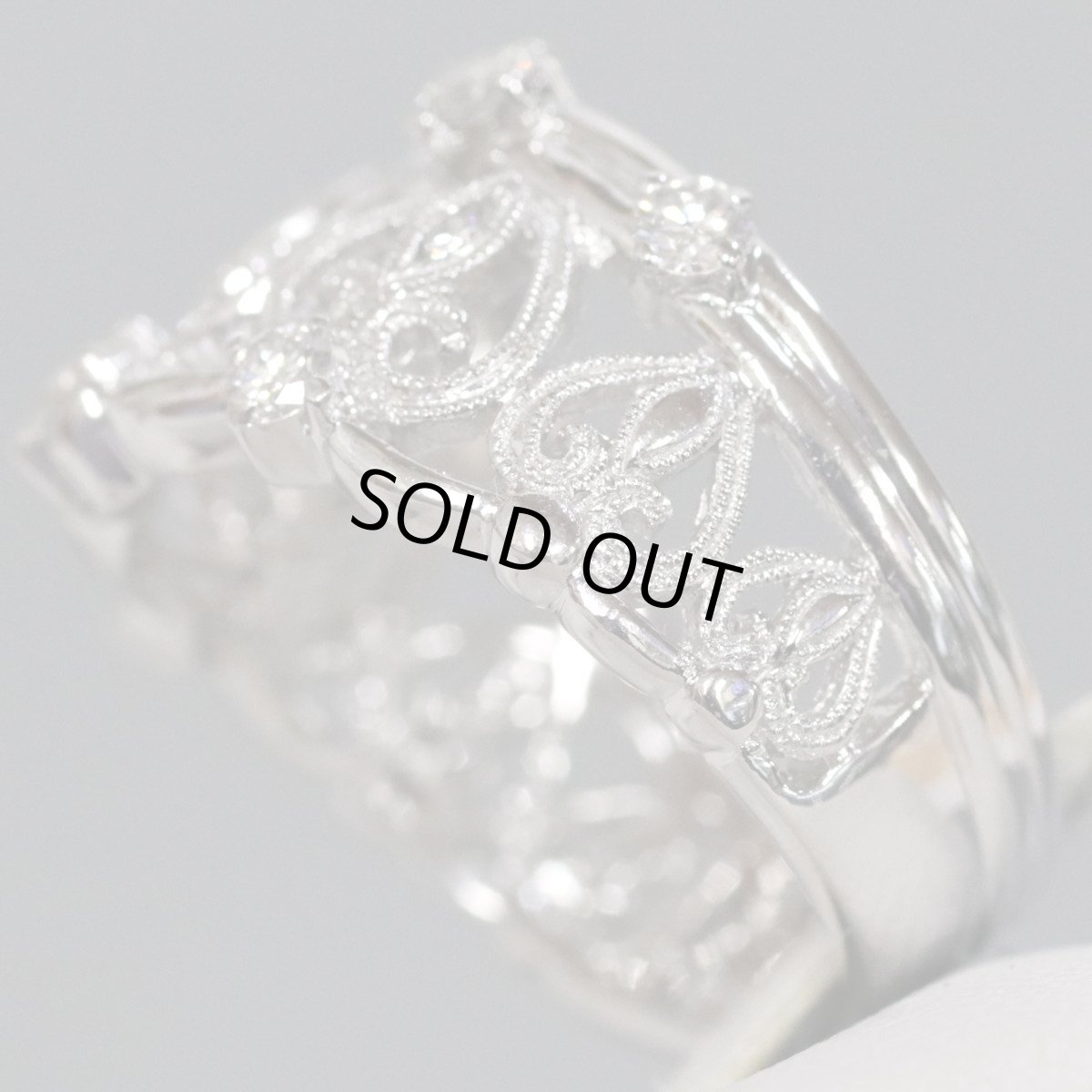 画像3: K18WGダイヤモンドリング D0.51 7.8g #12 ホワイトゴールド (3)