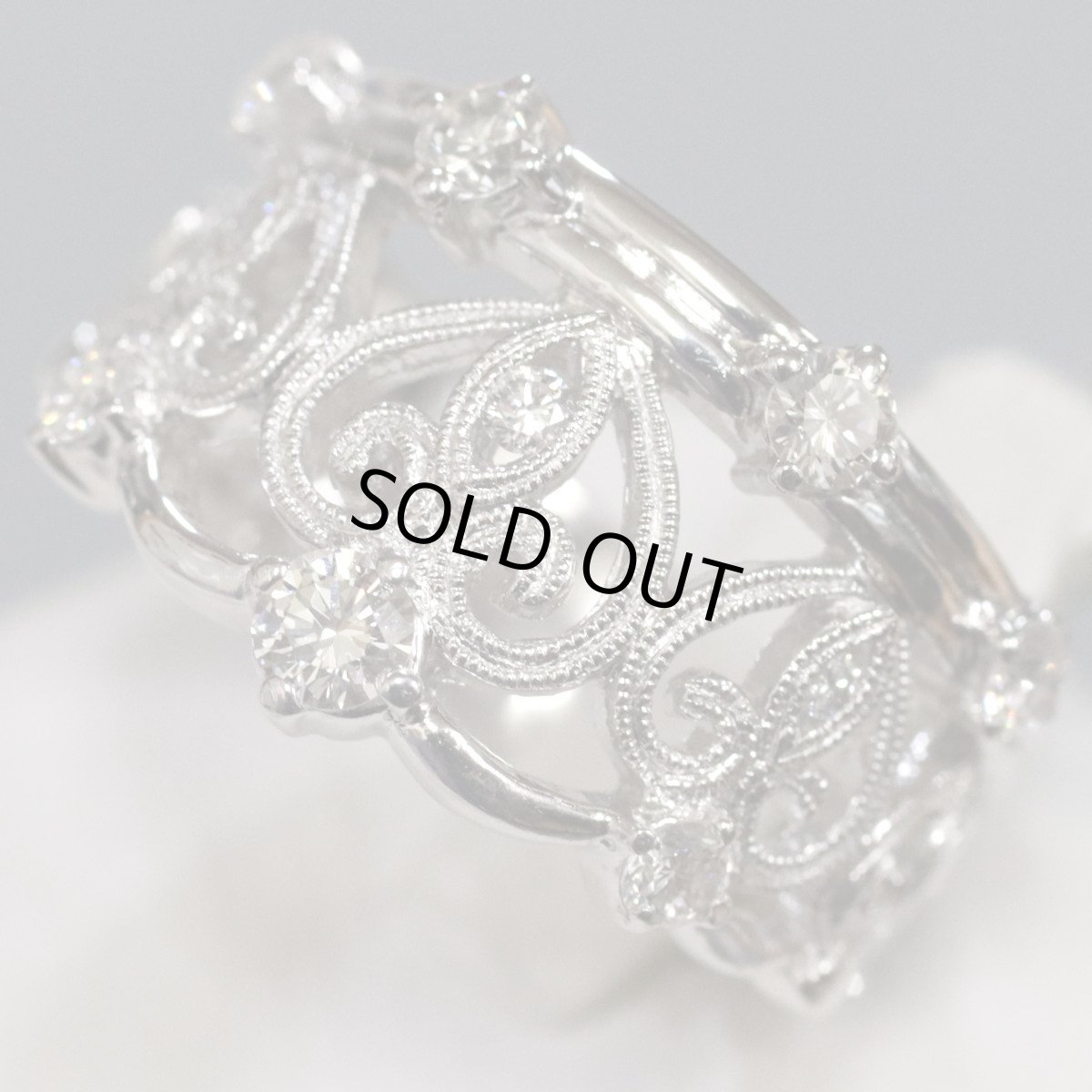 画像4: K18WGダイヤモンドリング D0.51 7.8g #12 ホワイトゴールド (4)