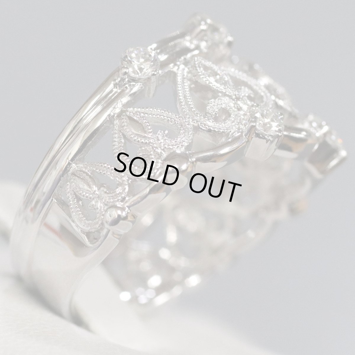 画像5: K18WGダイヤモンドリング D0.51 7.8g #12 ホワイトゴールド (5)