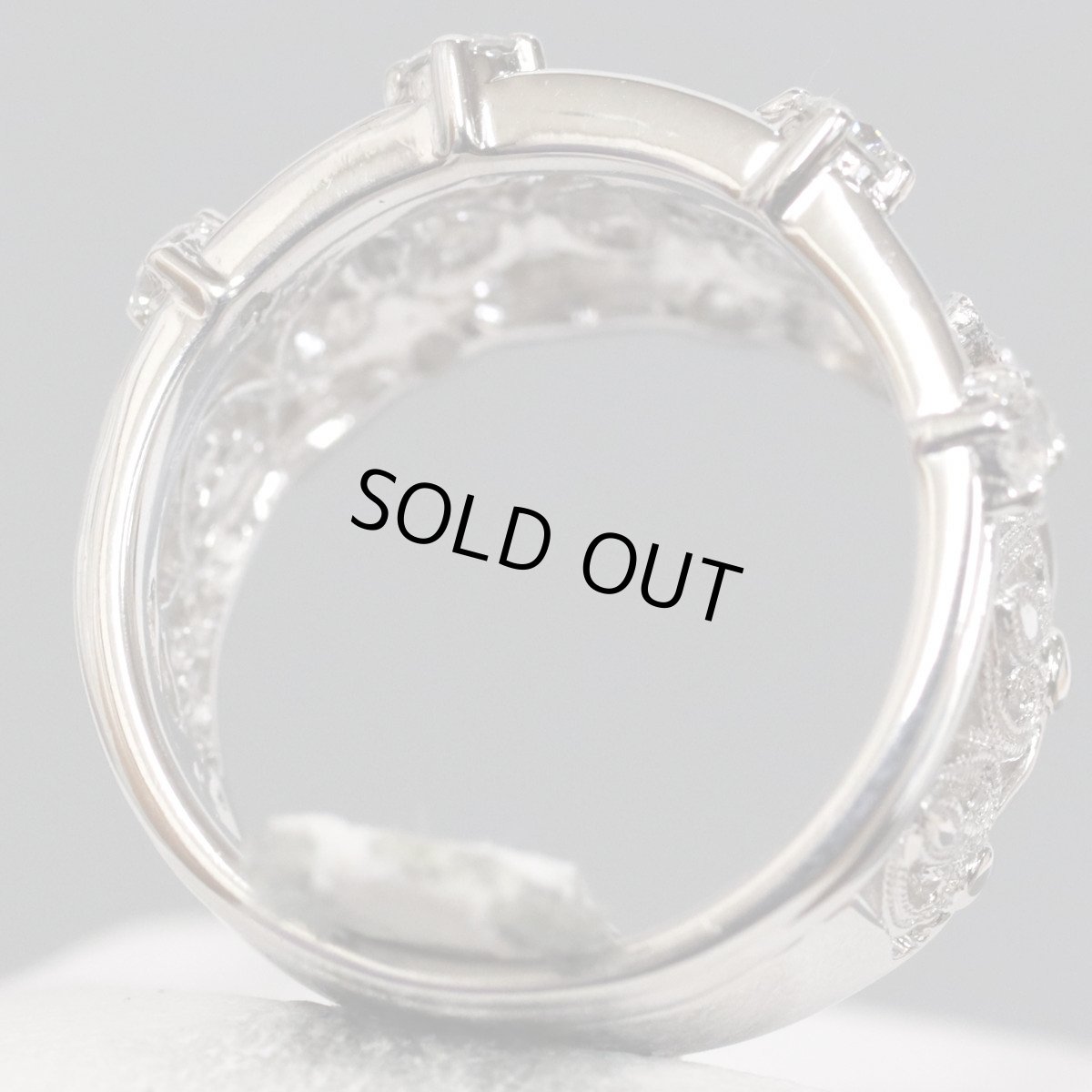 画像6: K18WGダイヤモンドリング D0.51 7.8g #12 ホワイトゴールド (6)