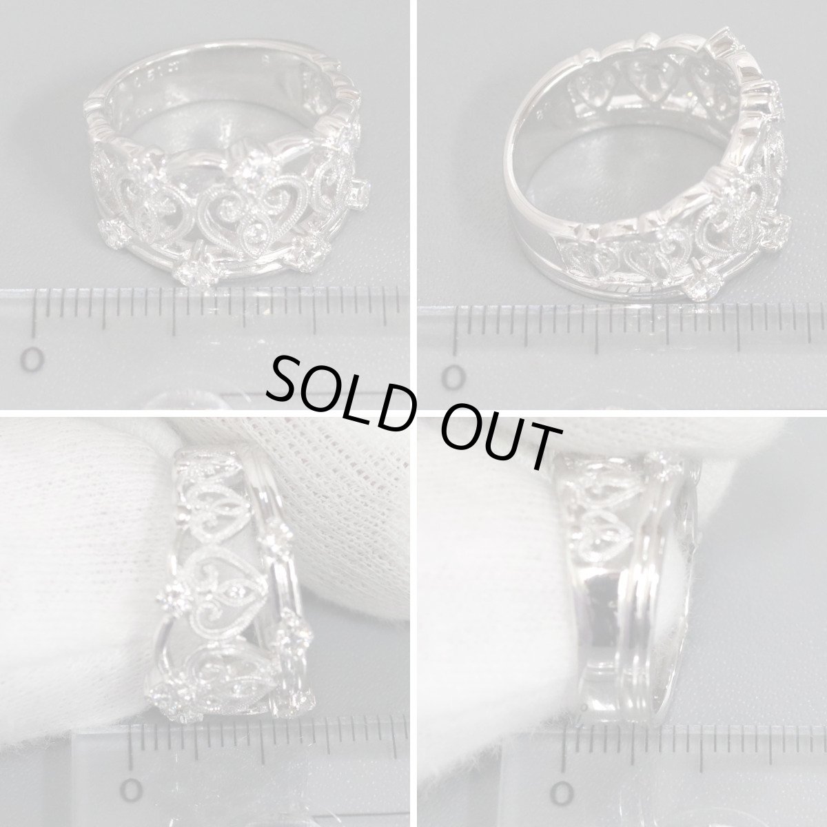 画像9: K18WGダイヤモンドリング D0.51 7.8g #12 ホワイトゴールド (9)