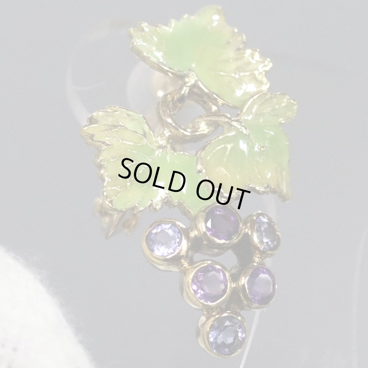 画像3: K18アメジストタンザナイトイヤリング ブドウモチーフ 6.3g (3)