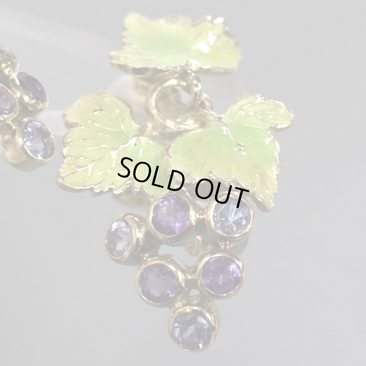 画像4: K18アメジストタンザナイトイヤリング ブドウモチーフ 6.3g (4)